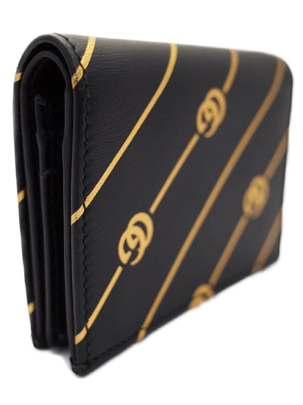 Gucci Short Bi GG Compact fold Wallet Black
